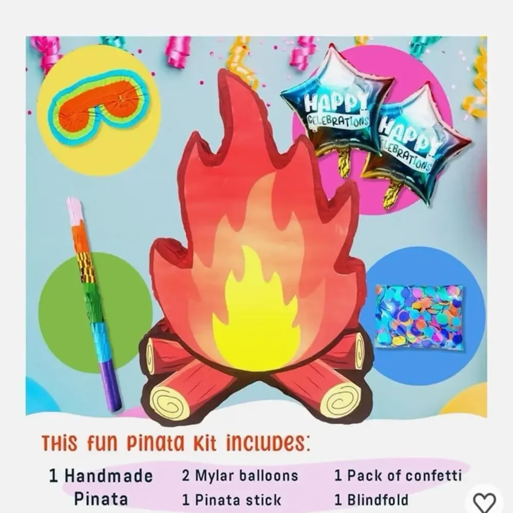 Campfire Pinatas,Perfect for Flame Party Birthdays,